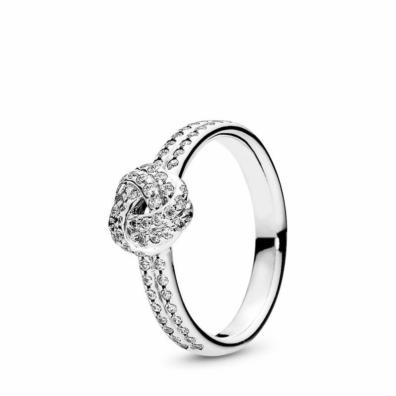 Pandora Sparkling Love Knot Statement Ring - Sterling Silver/Cubic Zirconia - Canada | TS6529RK